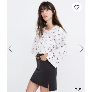 Madewell step hem denim skirt in lunar wash